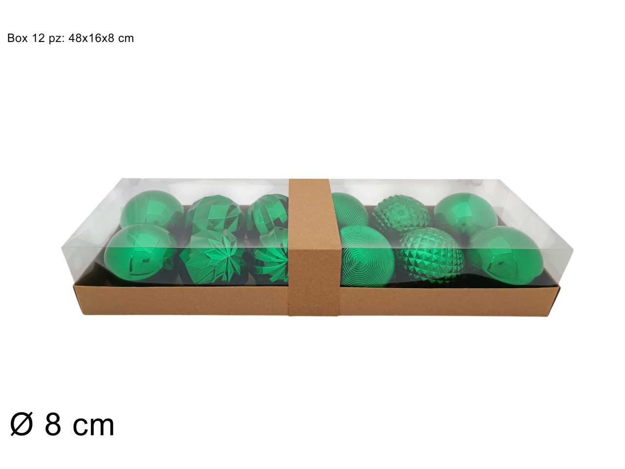 PALLA 8CM 12PZ MODELLI ASS. VERDE XNA21004931