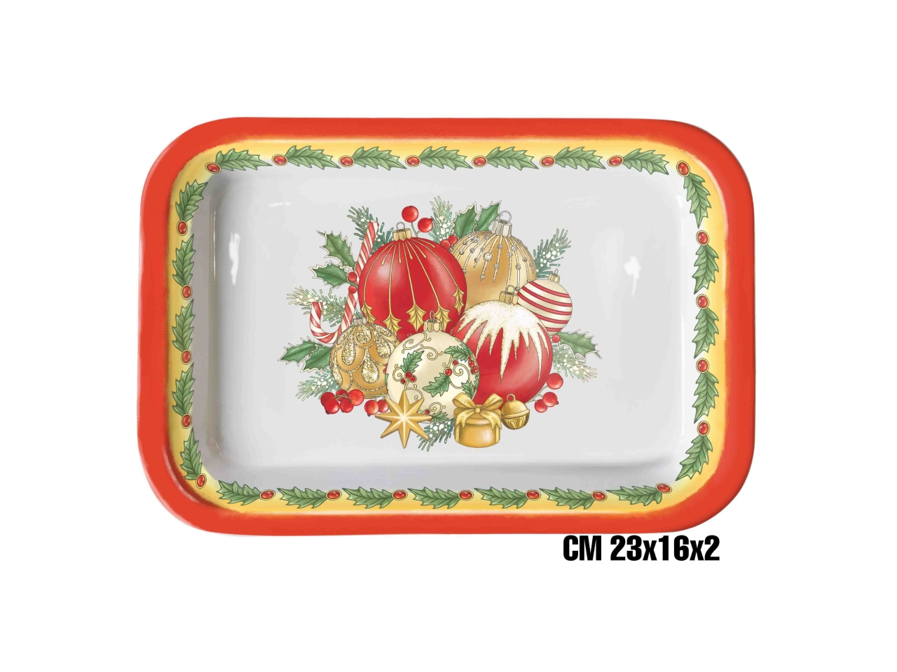 PALLE DI NATALE VASSOIO 23X16CM MELAM.ME-1644-2676