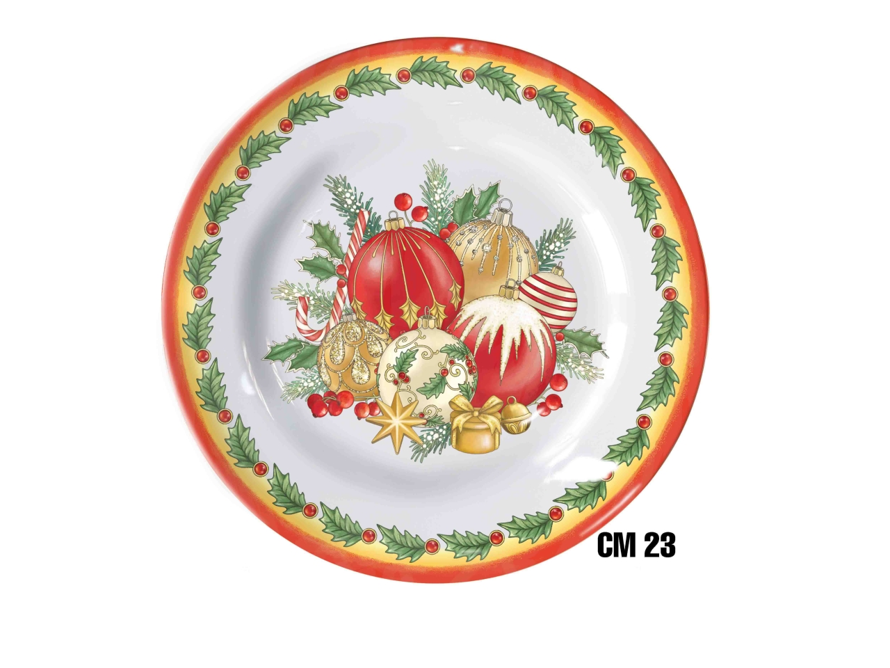 PALLE DI NATALE PIATTO 23CM MELAM. ME-1644-2650 PALLE DI NATALE PIATTO 23CM MELAM. ME-1644-2650