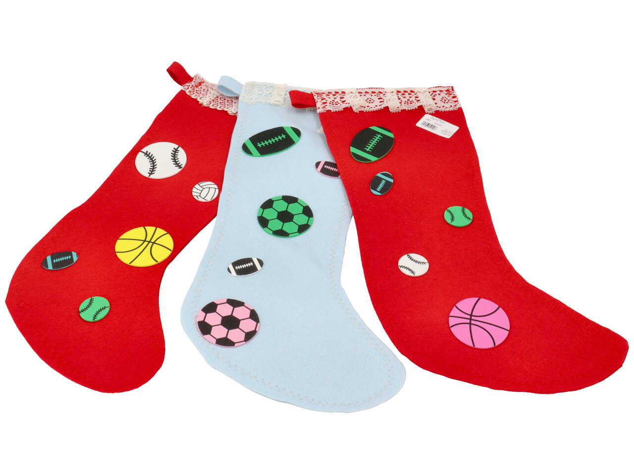 CALZA PANNOLENCI 45CM DEC. PALLA ROSA CELE. 24  03