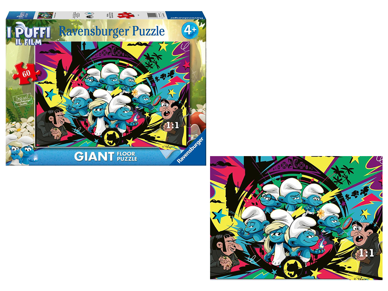 PUZZLE 60PZ GIANT PAVIMENTO PUFFI 12004220