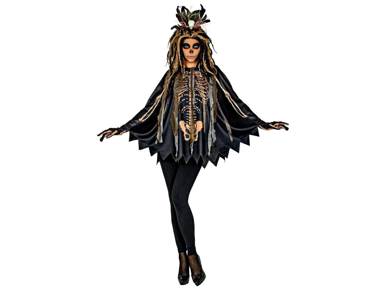 COSTUME SACERDOTE VOODOO PONCHO ADULTO 48155