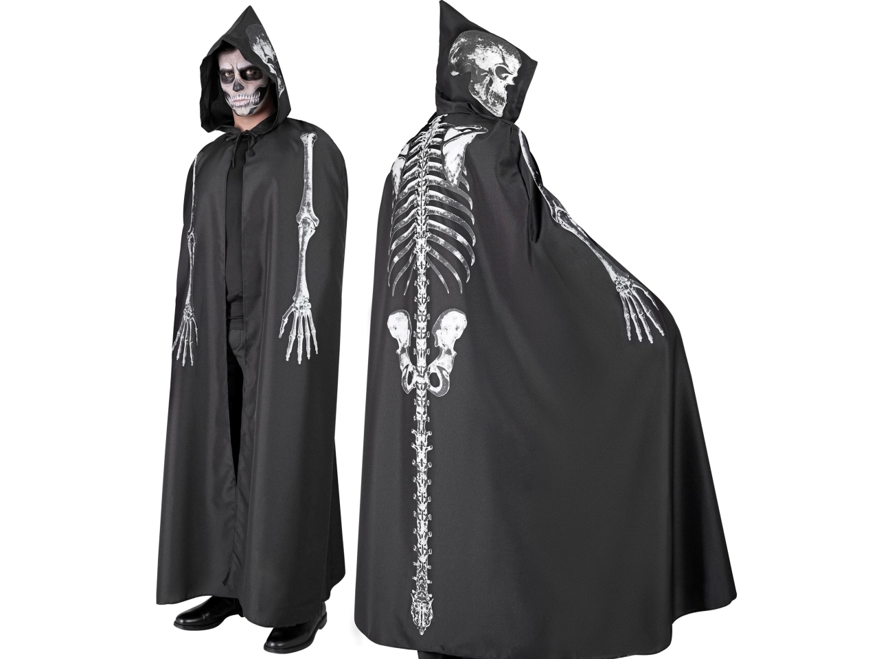 MANTELLO CON CAPPUCCIO SCHELETRO 150CM 25999