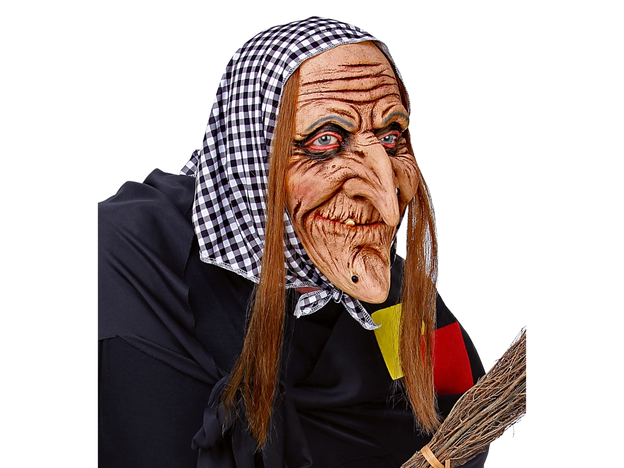 MASCHERA STREGA CON CAPELLI E FOULARD 03292