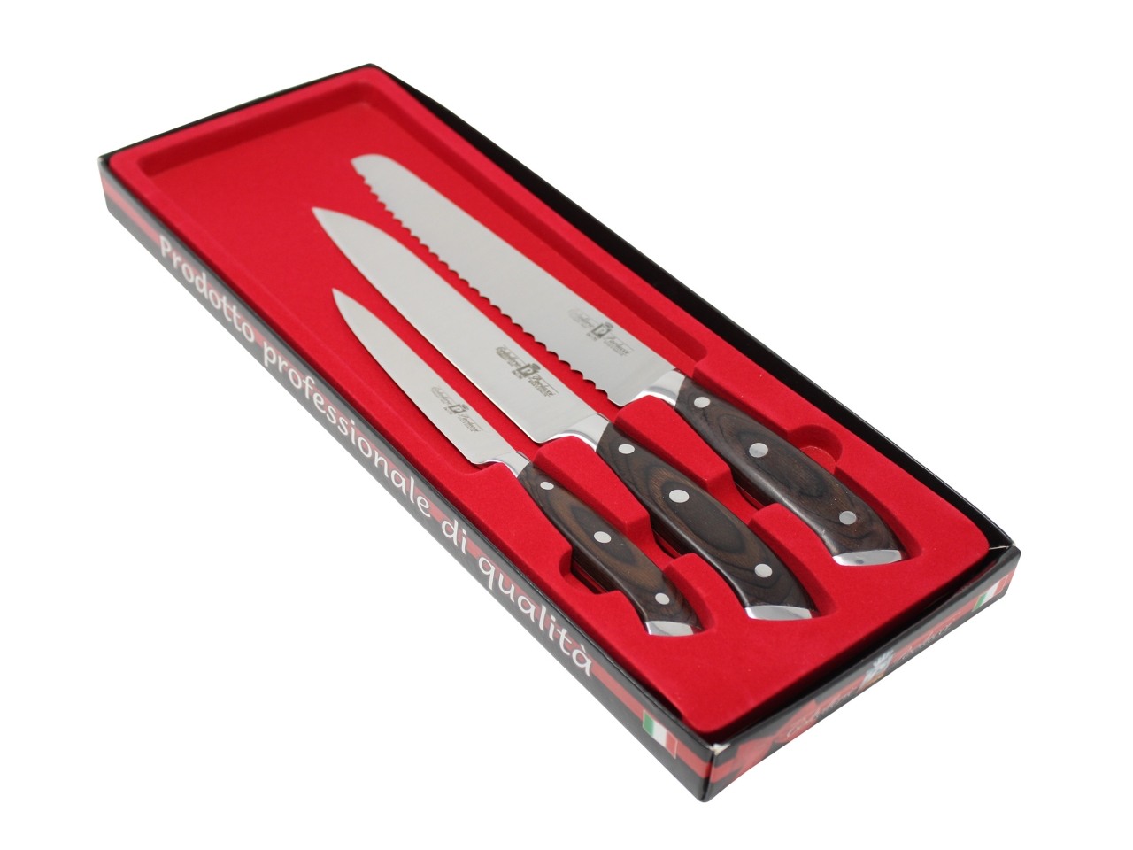 SET COLTELLI DA CUCINA 3 COLTELLI MANI. LEGNO 2967