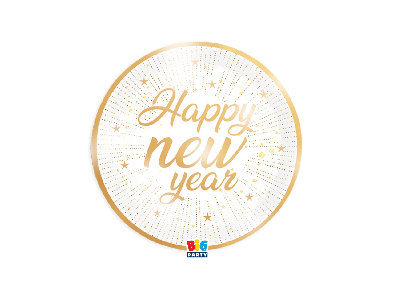 HAPPY NEW YEAR PIATTI 18CM 6PZ ORO 76320