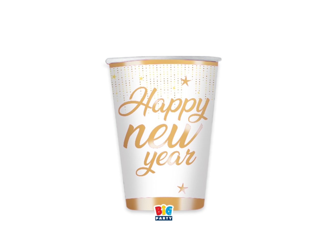 HAPPY NEW HEAR BICCHIERI 250CC 6PZ ORO 76322