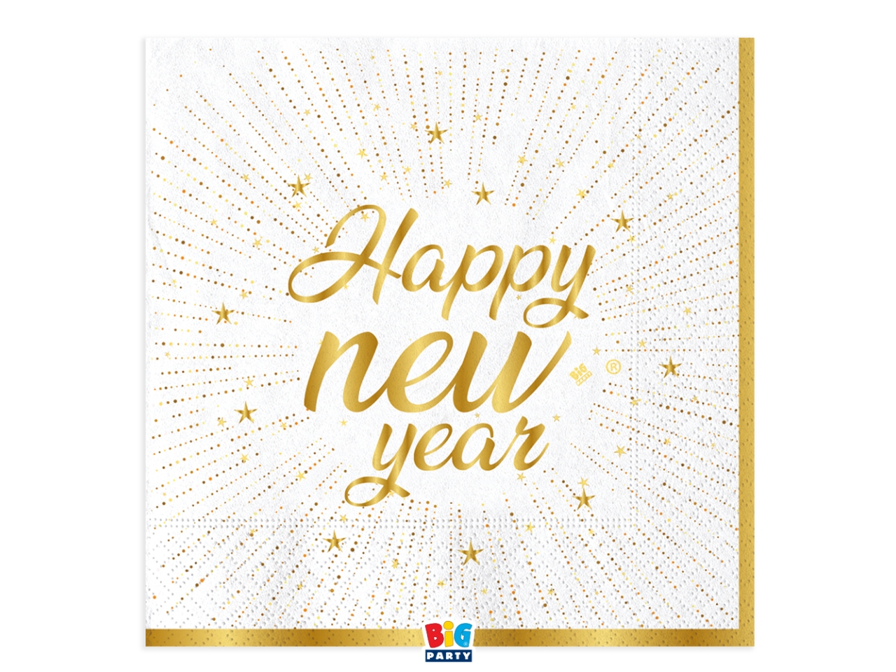 HAPPY NEW YEAR TOVAGLIOLI 33X33CM 16PZ ORO 76323