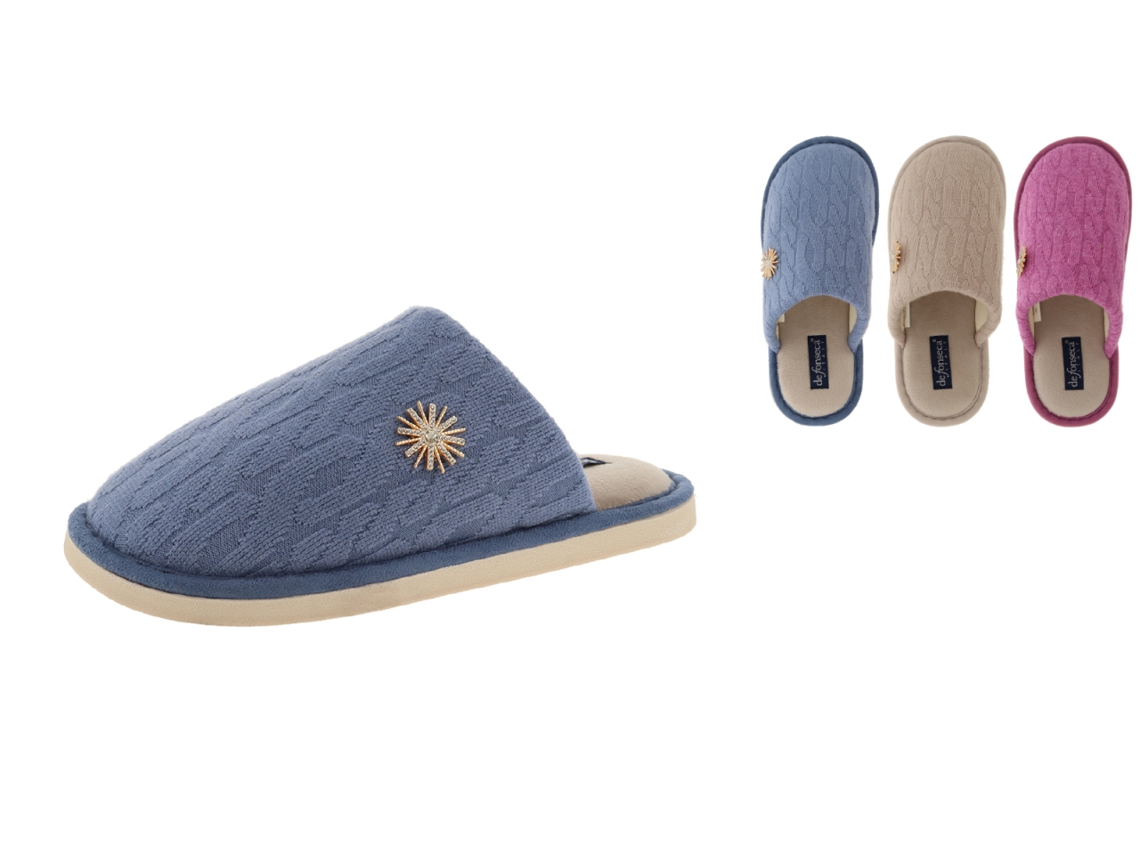 PANTOFOLA DONNA 36-41 CUNEO I WB52 AZZ-BEIG-LILLA