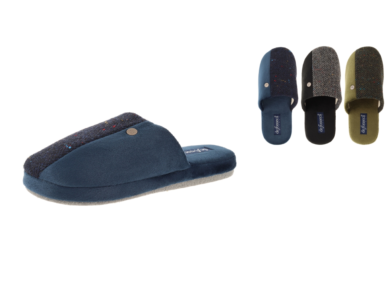 PANTOFOLA UOMO 40-47 ROMA TOP I MB32 BLU-GRI-VERDE