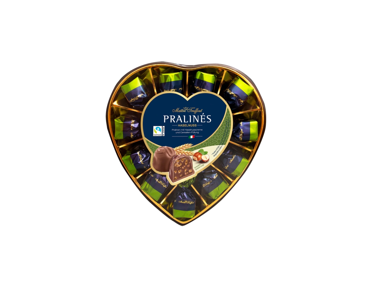 PRALINES SCATOLA CUORE C/PRALINE LATTE165GR 084540