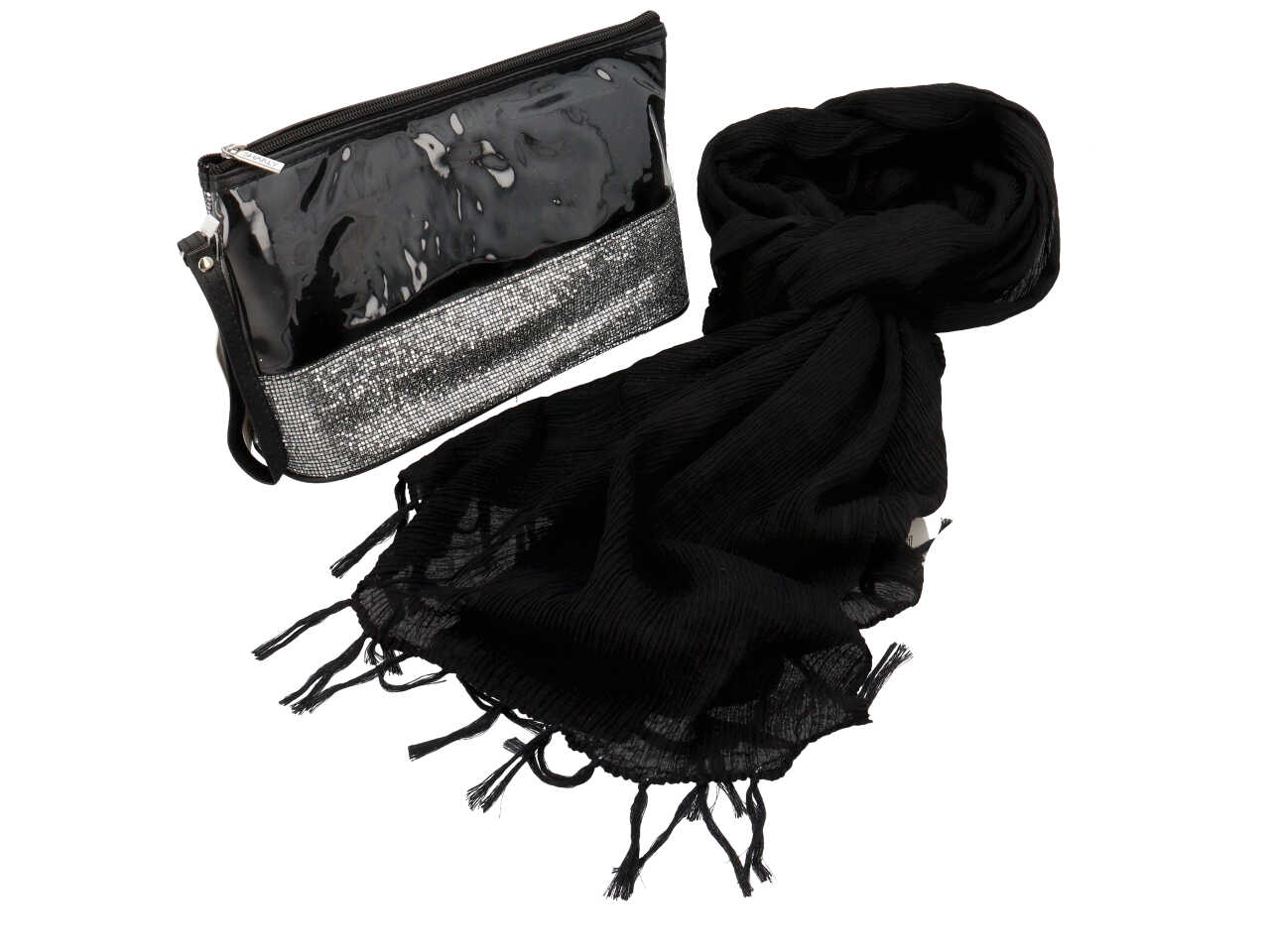 SET STOLA PLISSETTATA NERA 283984