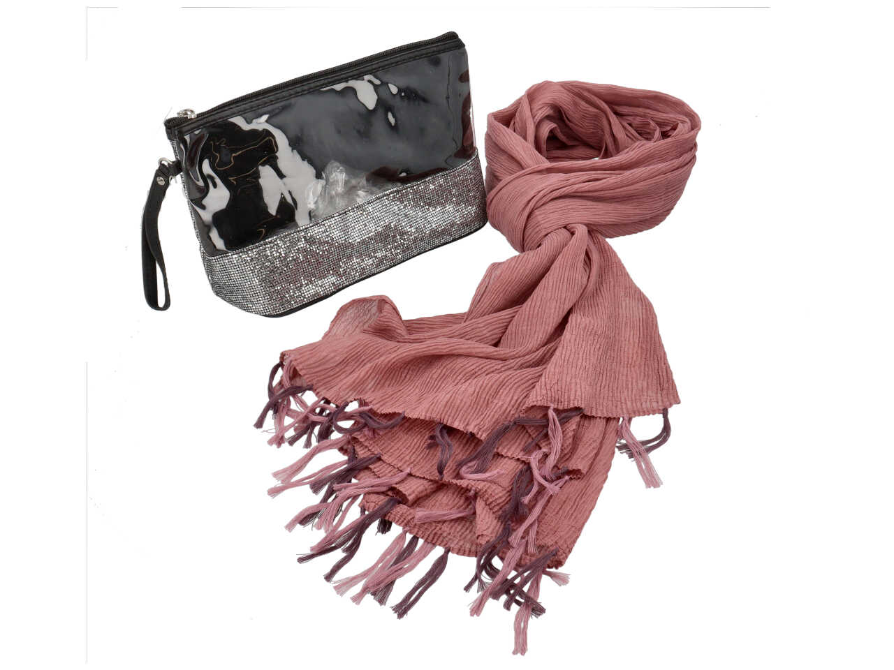 SET STOLA PLISSETTATA ROSA 283987