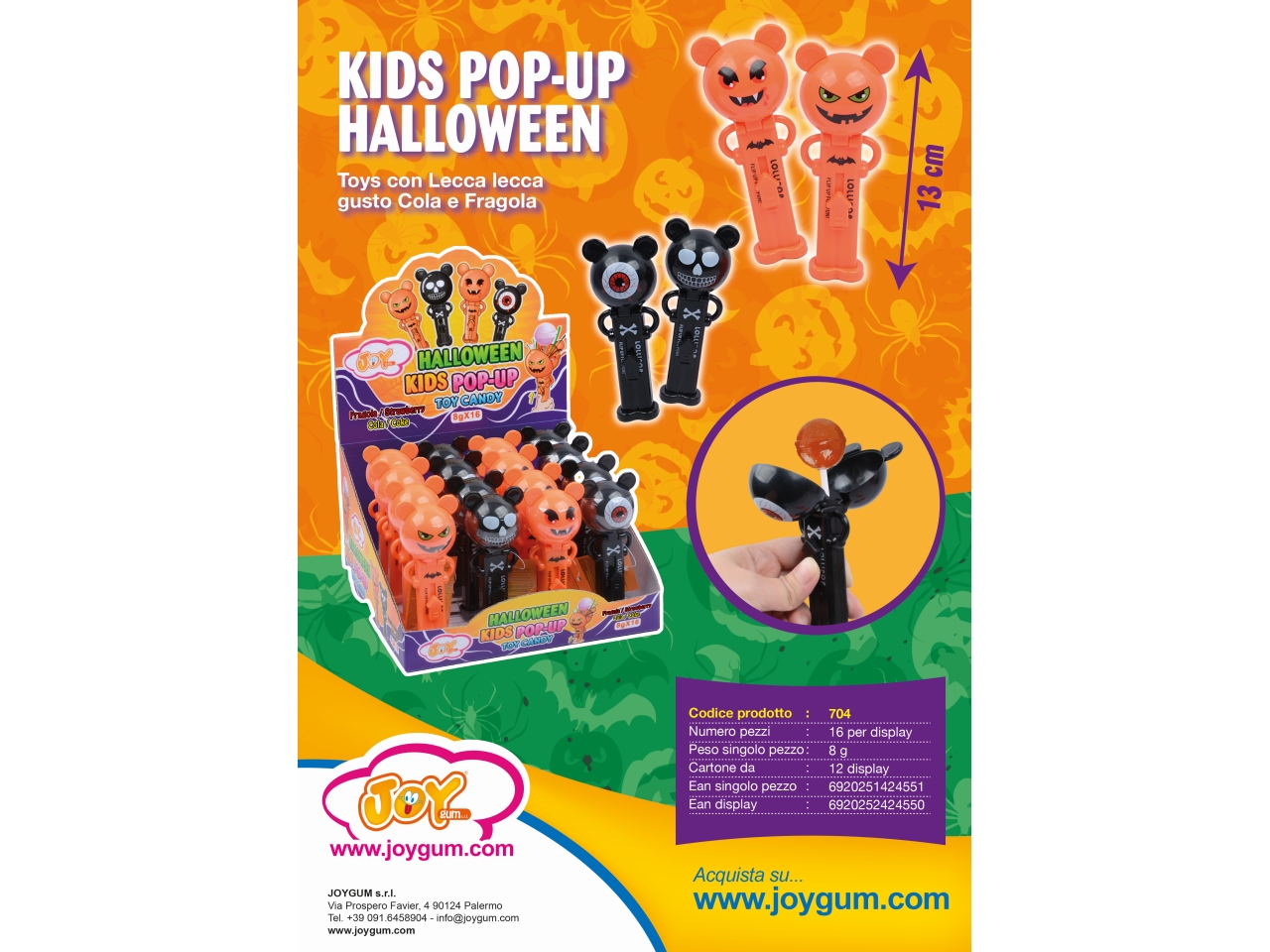 KIDS POP-UP HALLOWEEN 13CM C/LECCA LECCA 704