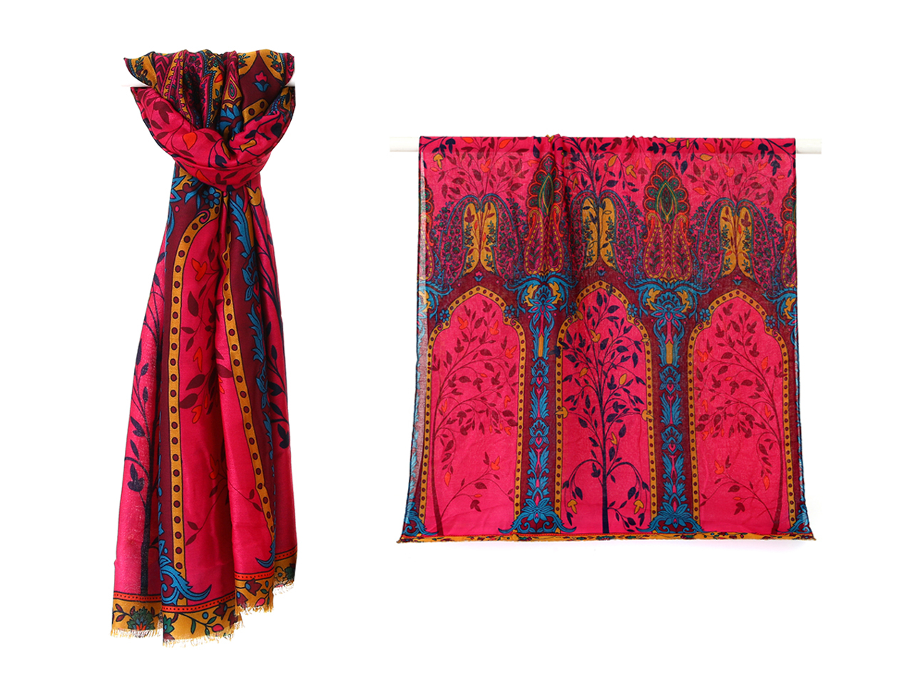 LUMBERJACK SCIARPA 180X90CM FANTASIA FUCSIA A813-1