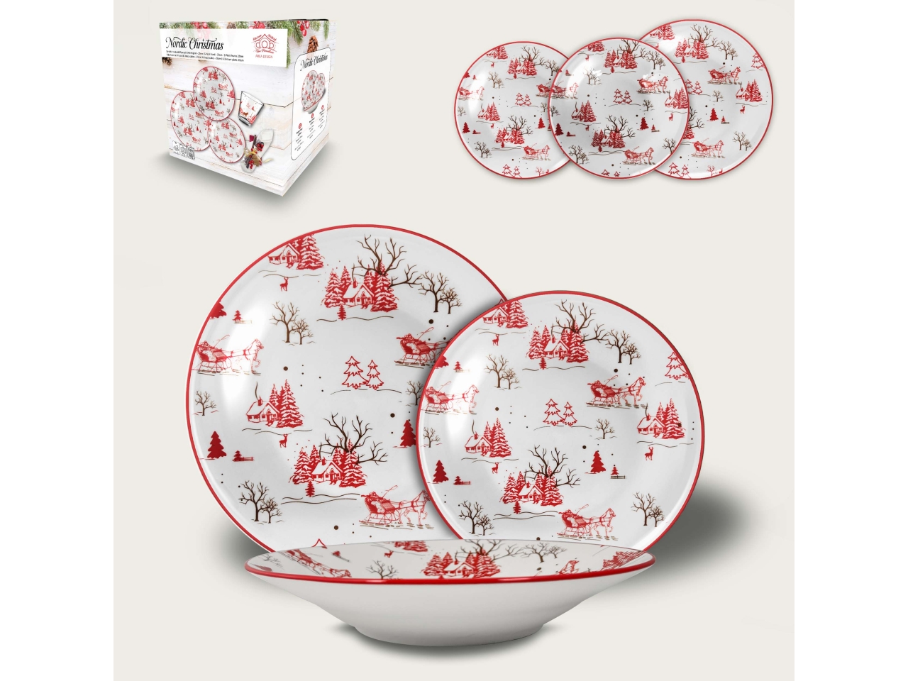 SERVIZIO PIATTI NATALIZIO 18PZ 956835