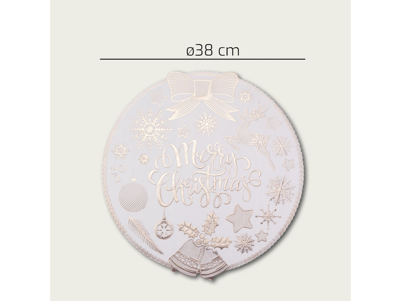 TOVAGLIETTA 38CM MERRY CHRISTMAS BIANCA 956803