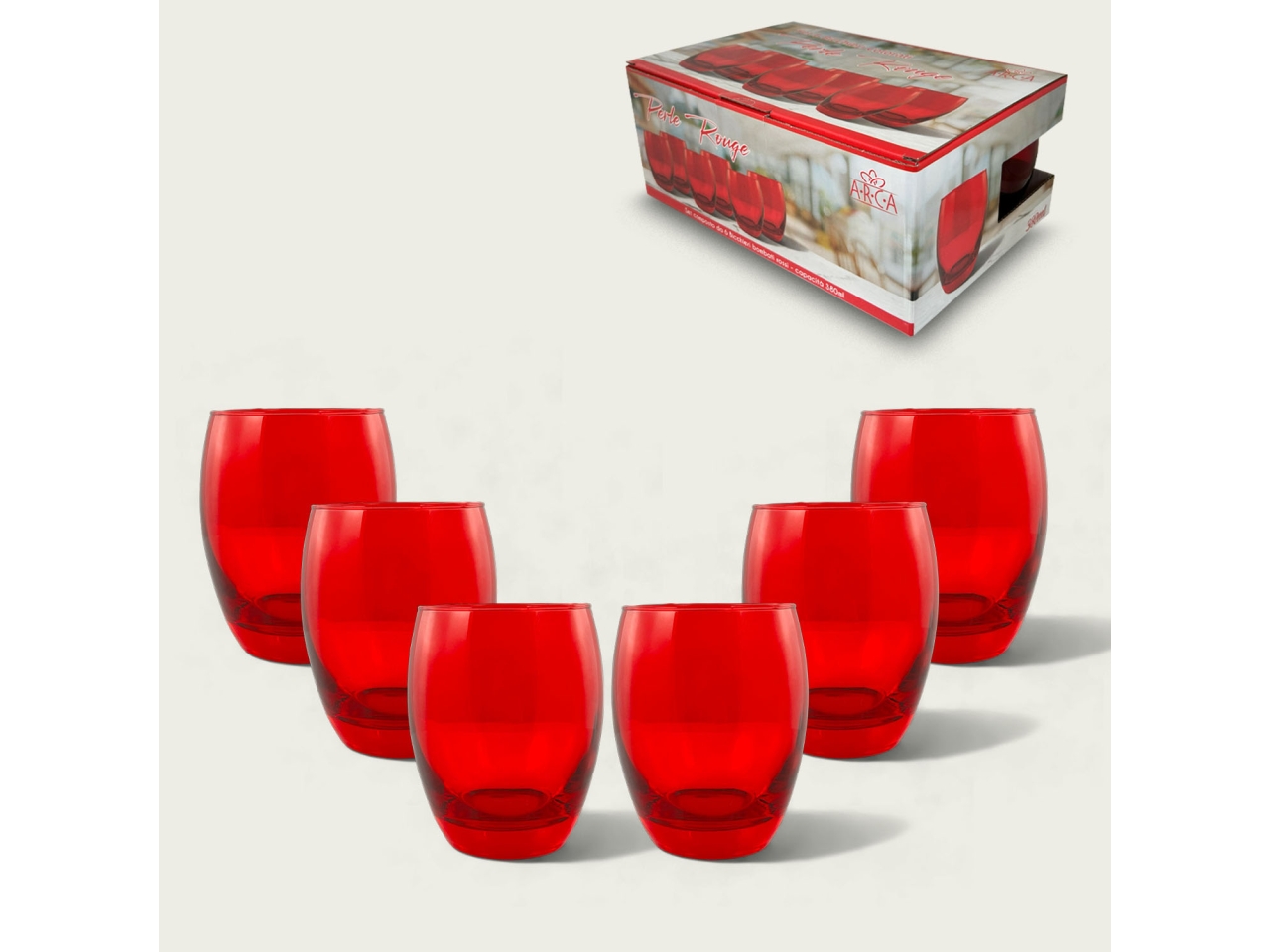 BICCHIERI VETRO BOMBATI 35CL 6PZ ROSSI 58752 BICCHIERI VETRO BOMBATI 35CL 6PZ ROSSI 58752
