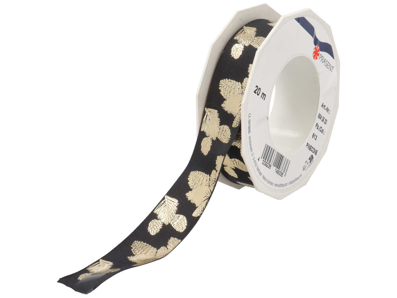 NASTRO PINECONE 2,5CMX20MT NERO/ORO884 25 20 613 NASTRO PINECONE 2,5CMX20MT NERO/ORO884 25 20 613