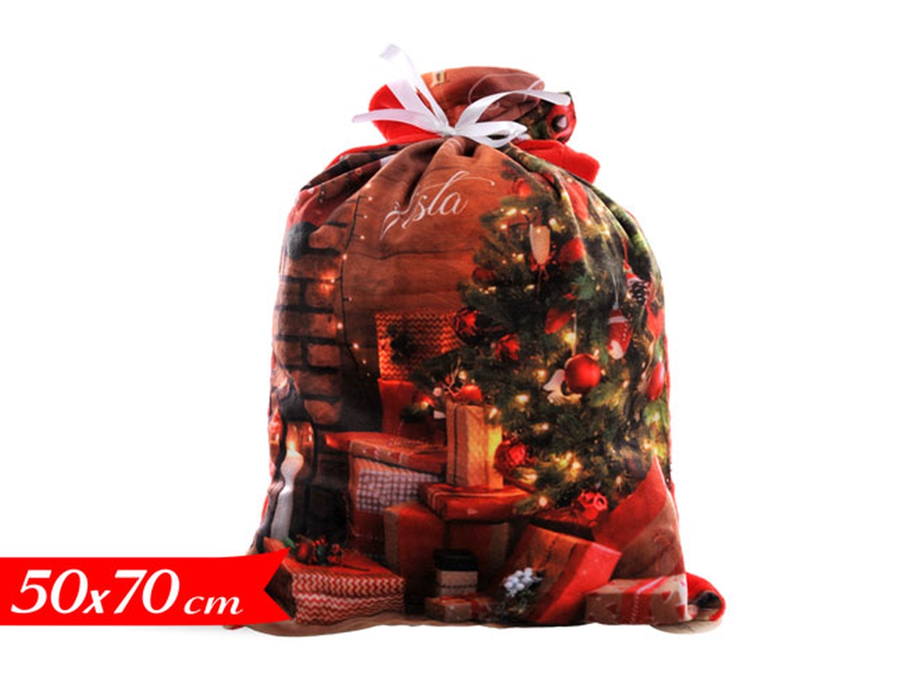 SACCO BABBO NATALE DECORATO 50X70CM 557930