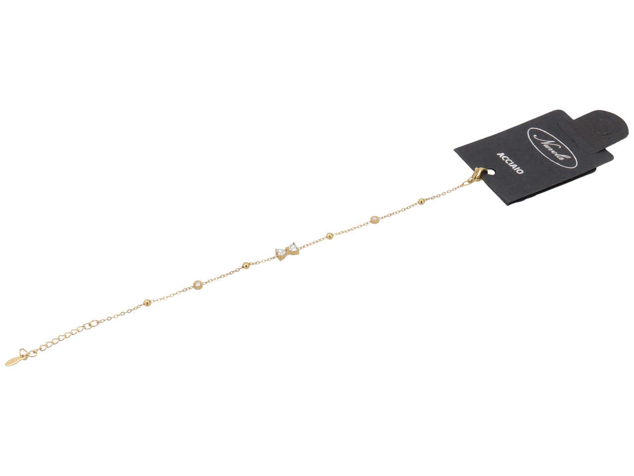 BRACCIALETTO 4 P.LUCE E FIOCCO A CUORI ORO DK2809G