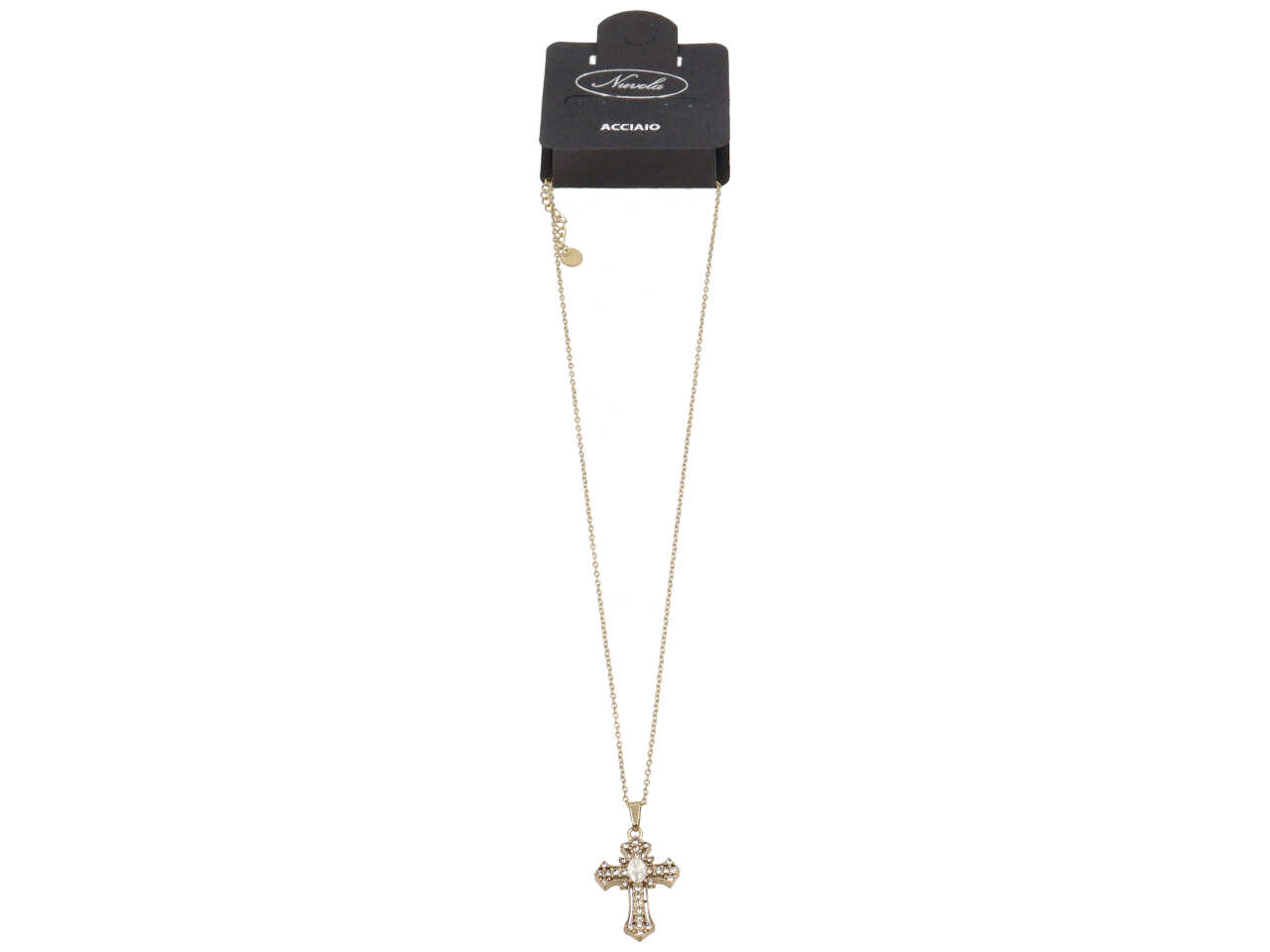 COLLANA CROCE CON P.LUCE OVALE ORO DK3846G