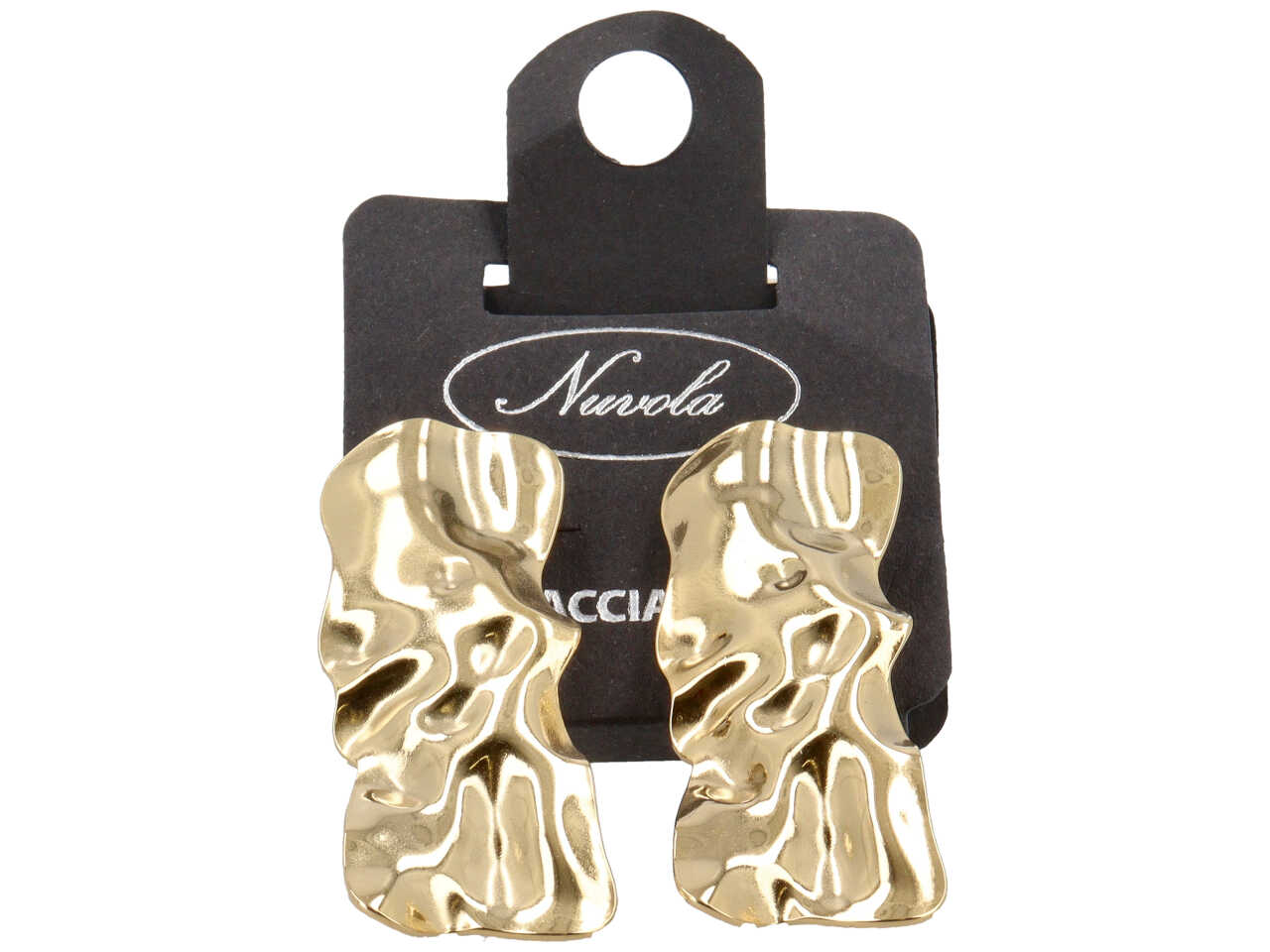 ORECCHINI RETTANGOLO LUNGO MARTELLATO ORO DK4264G