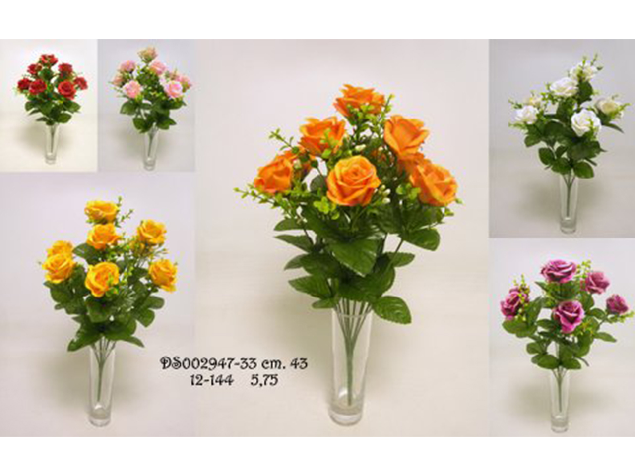 ROSE BUSH x9 43cm COLORE 33 DS002947 33