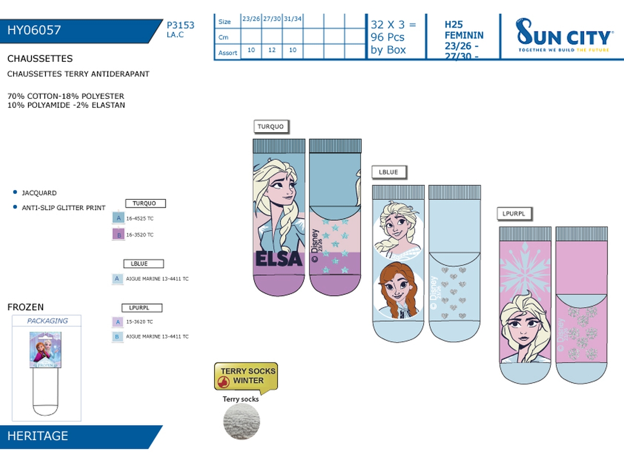 FROZEN CALZINI TERRY ANTISCIVOLO 23-34 HY06057