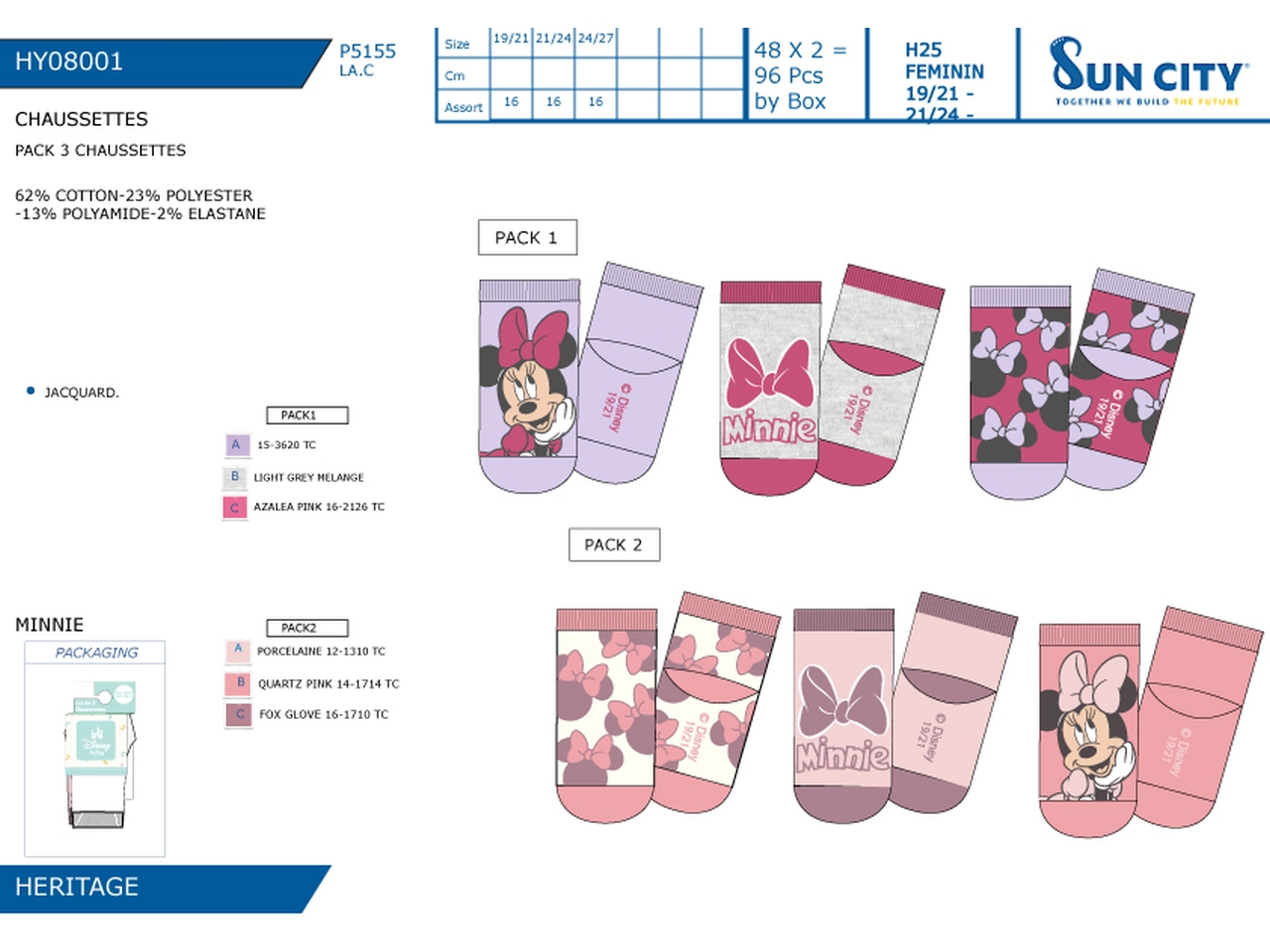 MINNIE CALZINI 19-27 3PZ HY08001 MINNIE CALZINI 19-27 3PZ HY08001