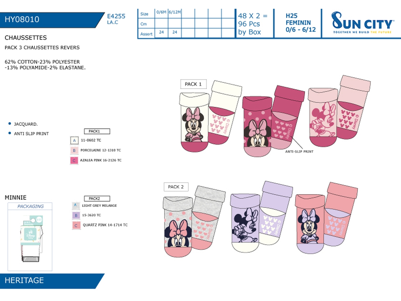 MINNIE CALZINI 0-12MESI 3PZ HY08010 MINNIE CALZINI 0-12MESI 3PZ HY08010