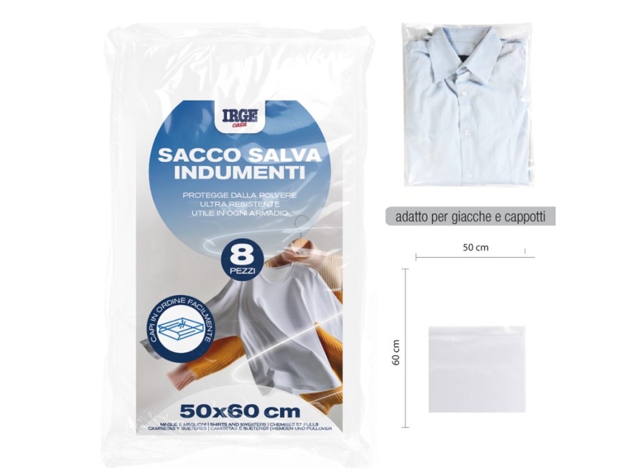 SACCO SALVA INDUMENTI 50x60cm 8PZ SAC1649A