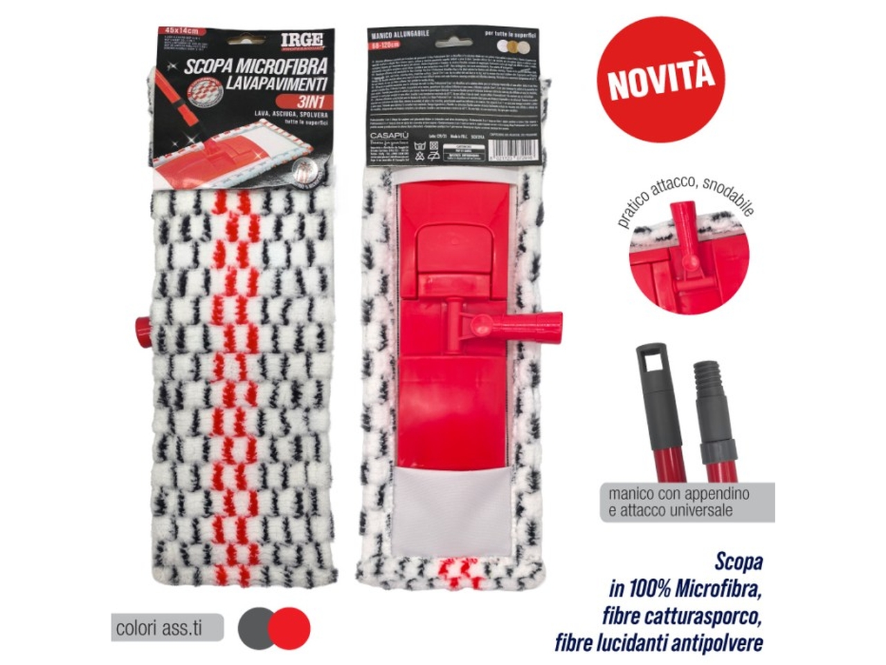 SCOPA + MOP LAVAPAVIMENTI 3IN1 PROFES. SCO7291A