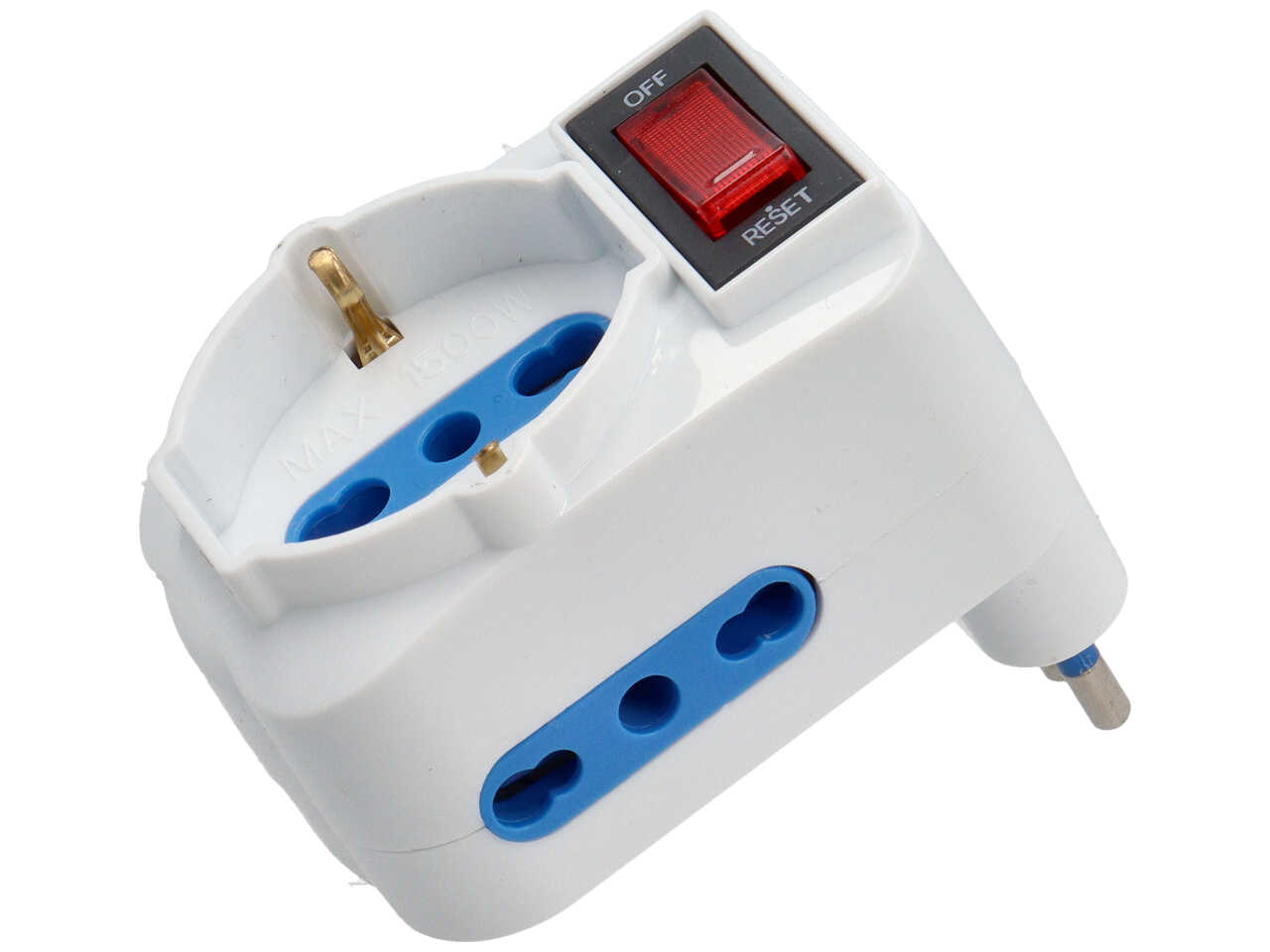 ADATTATORE 10A SALVASPAZIO SCHUKO BIANCA 8118/F