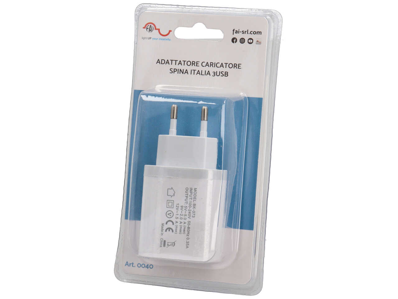 CARICATORE 3 USB BIANCO 0040
