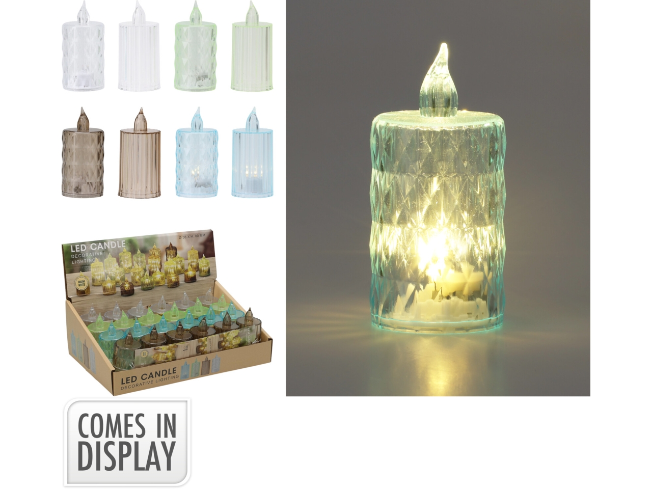 CANDELA LED 8CM IN 8 ASSORTIMENTI AF5600010