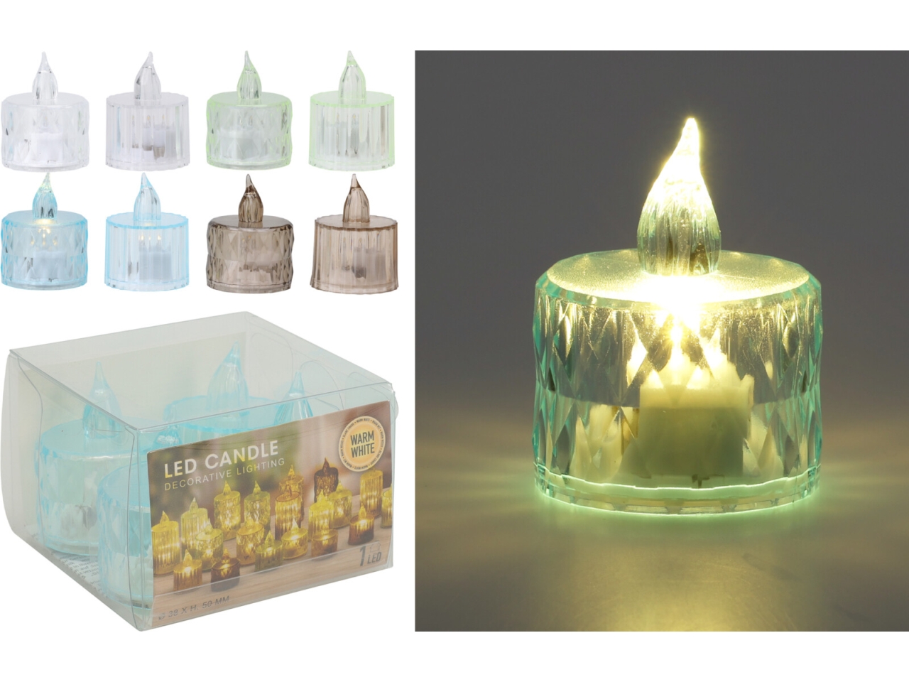 CANDELE LED 4X5CM SET DA 4pz IN 4 ASS. AF5600040