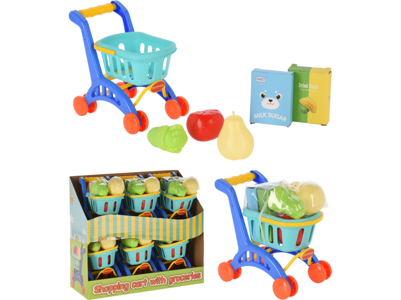 CARRELLI DELLA SPESA 15CM CON 6 OGGETTI DL9100240