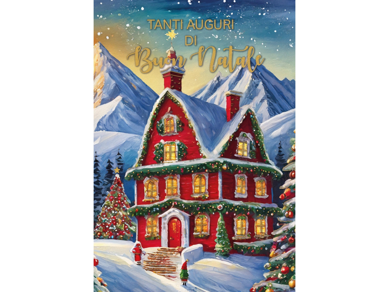 BIGLIETTO BUON NATALE C/CASA NA50176BN/D