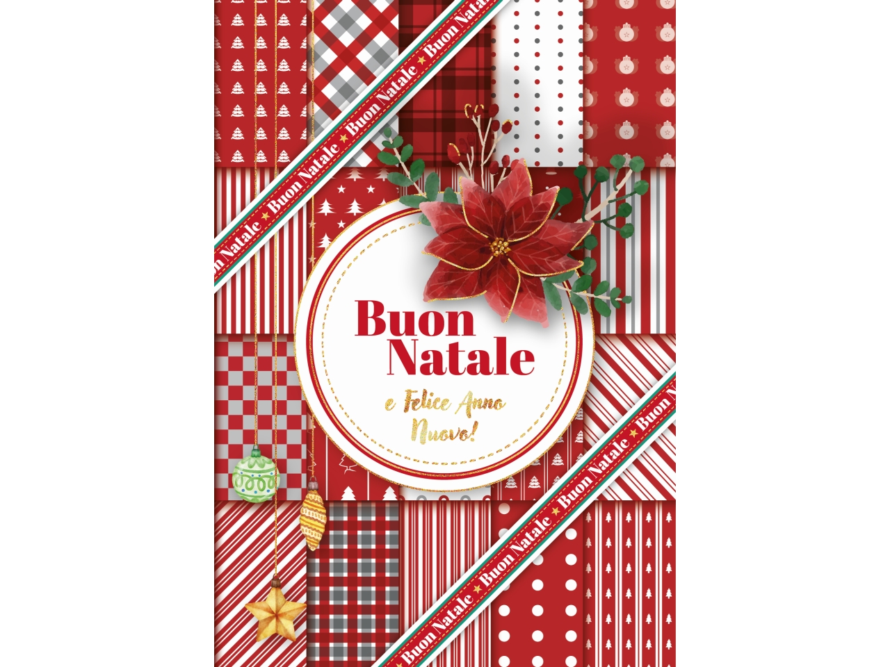 BIGLIETTO BUON NATALE “TARTAN” NA50177BN/C
