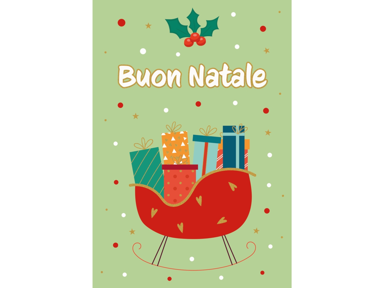 BIGLIETTO BUON NATALE C/SLITTA NA50181BN/C