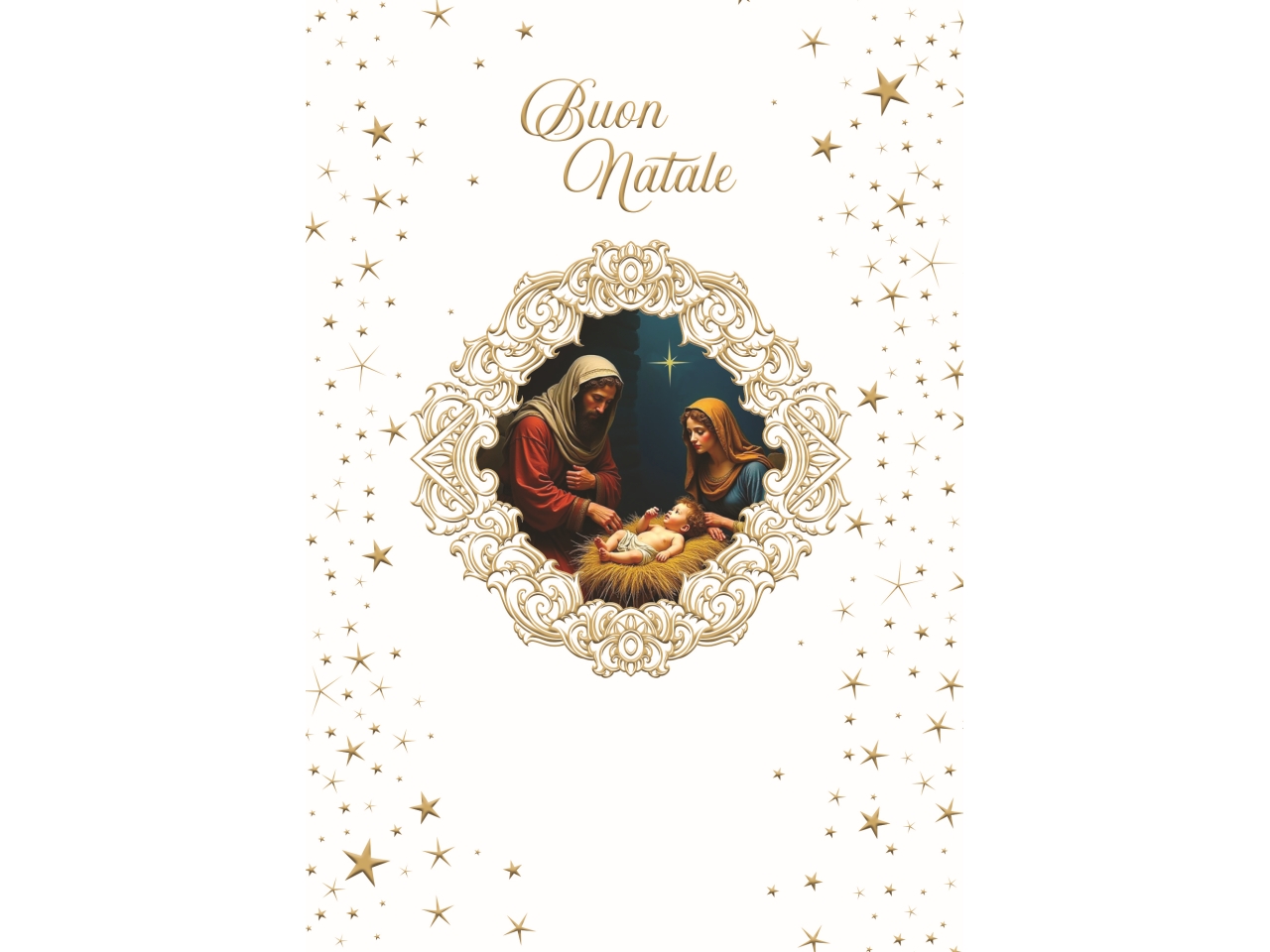 BIGLIETTO BUON NATALE RELIGIOSO NA50179BN/B