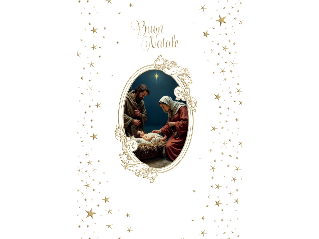BIGLIETTO BUON NATALE RELIGIOSO NA50179BN/D