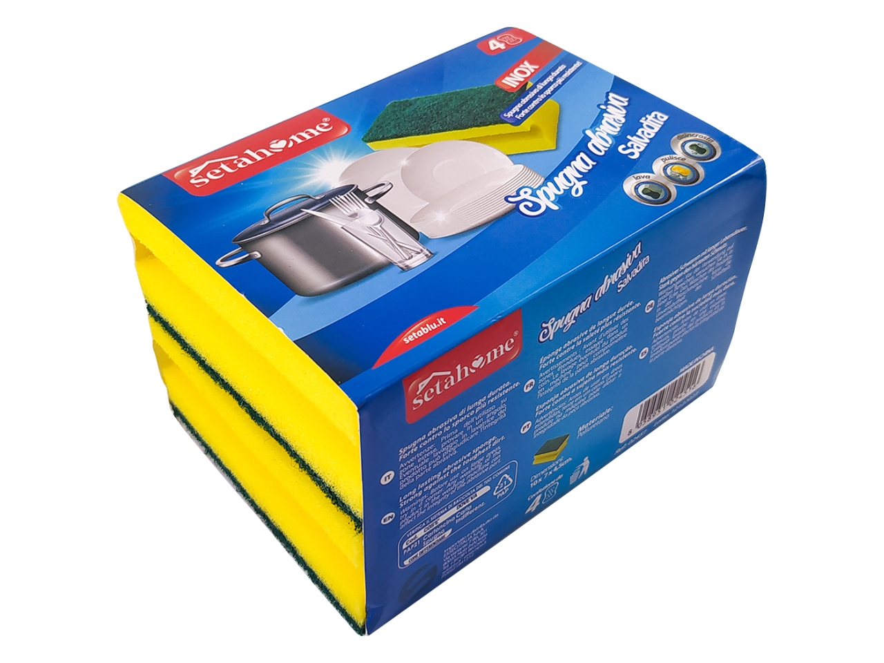 SPUGNA CUCINA SALVADITA 10X7X4,5CM 4PZ 02451