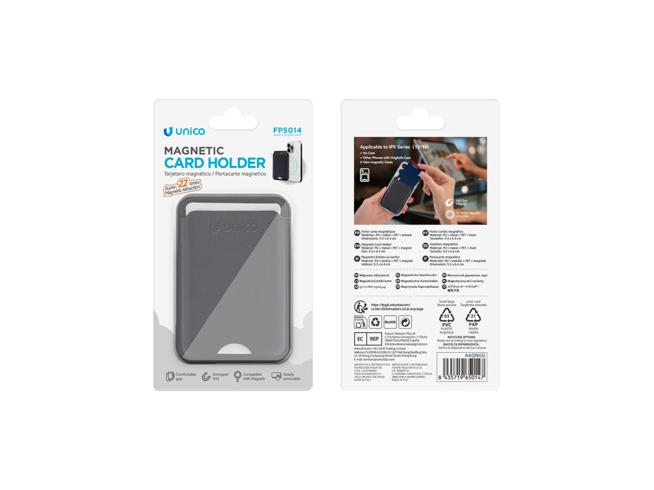 PORTASCHEDE MAGNETICO PER TELEFONO NERO AIGO650147 PORTASCHEDE MAGNETICO PER TELEFONO NERO AIGO650147