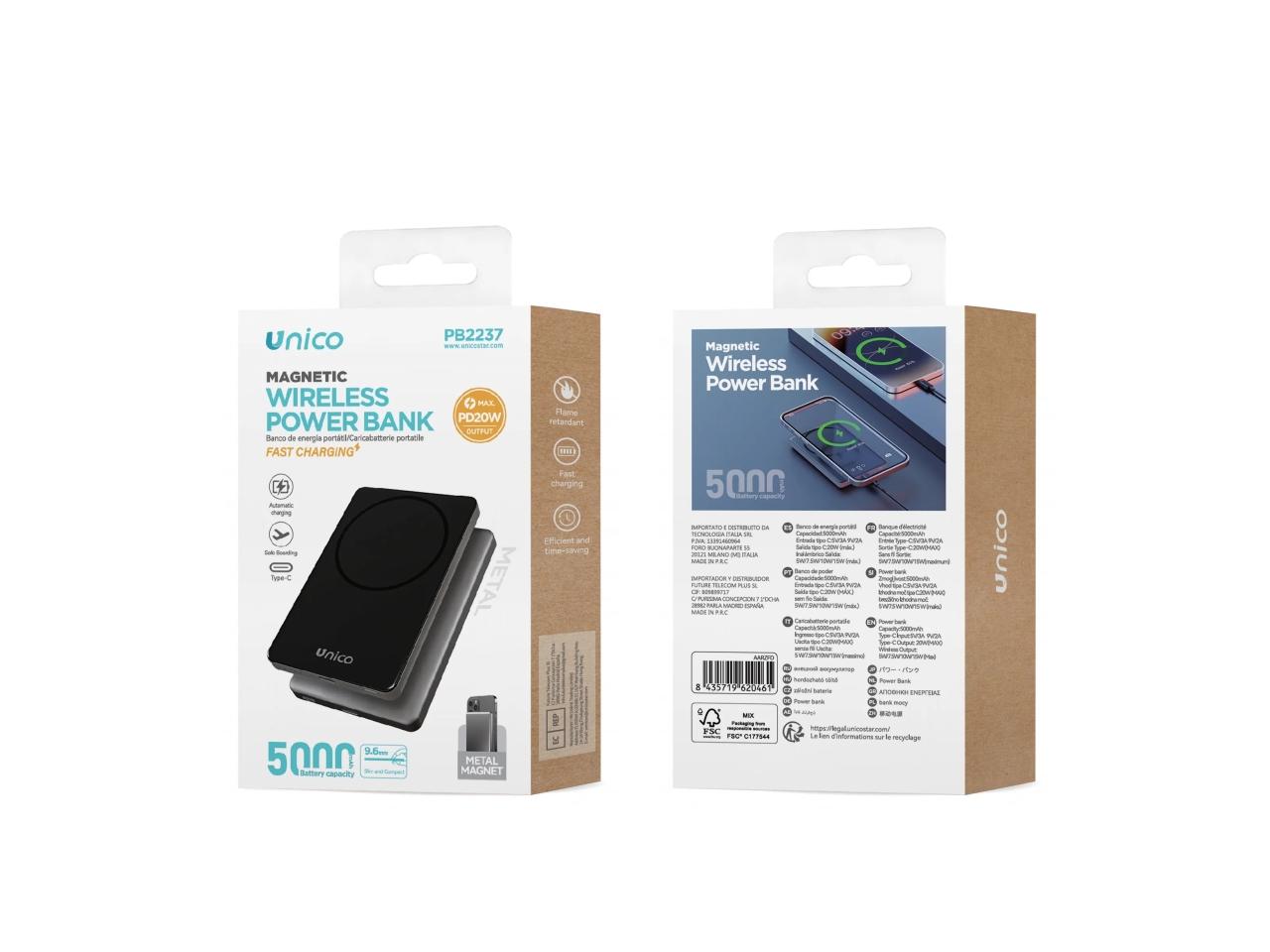 POWER BANK WIRELESS 5000MAH GRIGIO AIGO620461 POWER BANK WIRELESS 5000MAH GRIGIO AIGO620461
