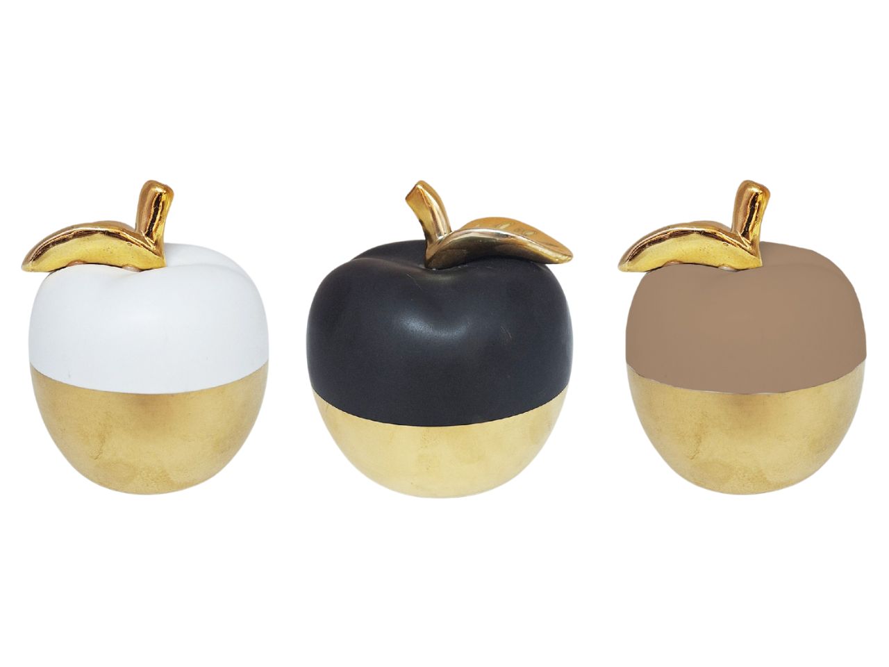 MELA DECORATIVA IN CERAMICA 11X9,5X9,5CM IN 3 COLO MELA DECORATIVA IN CERAMICA 11X9,5X9,5CM IN 3 COLO