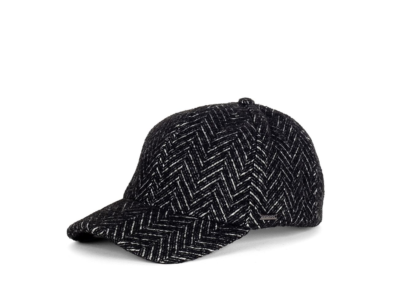 CAPPELLO C/VISIERA TESSUTO SPINATO NERO CP3848