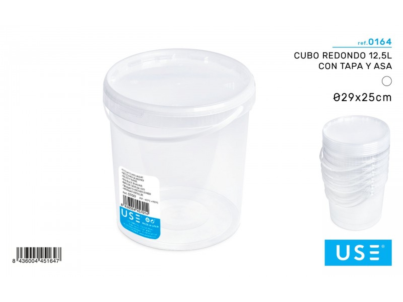 CUBO ROTONDO DA 12,5L CON COPERCHIO E MANICO 0164 CUBO ROTONDO DA 12,5L CON COPERCHIO E MANICO 0164