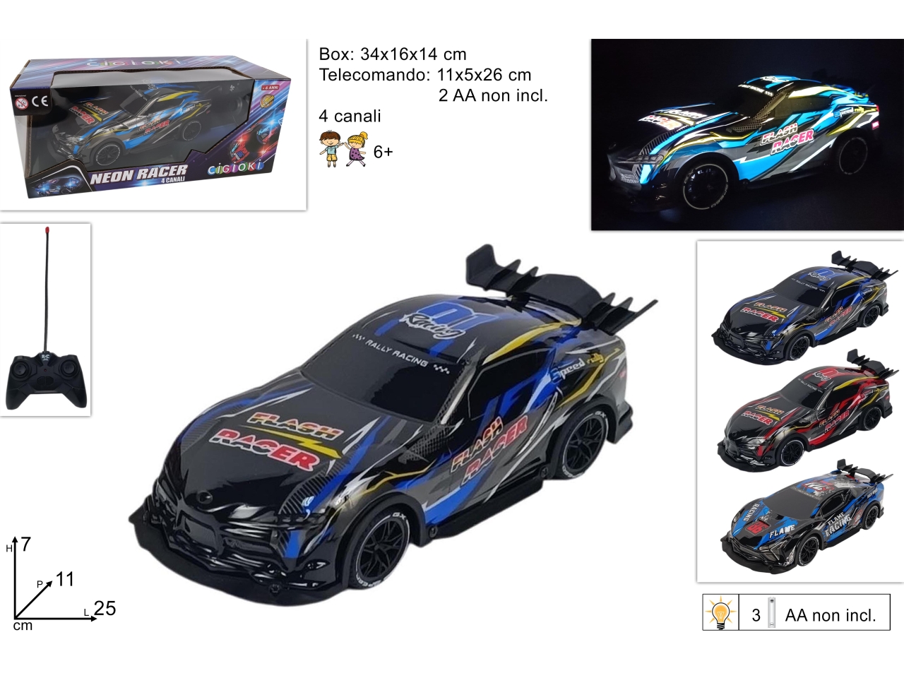 AUTO SPORTIVA RADIOCONTROLLO C/ LUCE DTO24001551 AUTO SPORTIVA RADIOCONTROLLO C/ LUCE DTO24001551